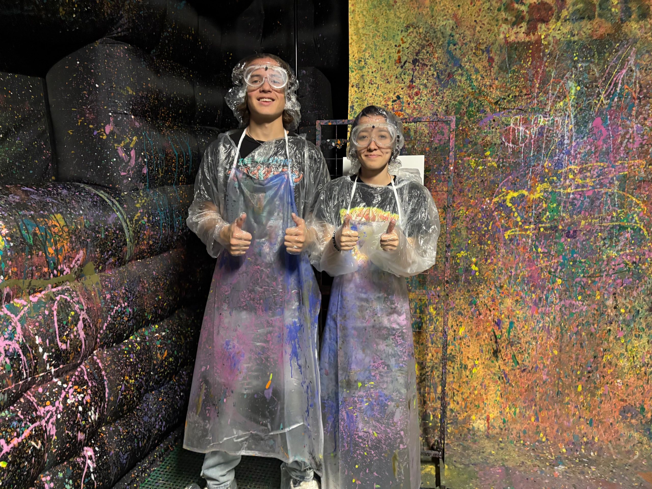 A colorful outing in the splatter room