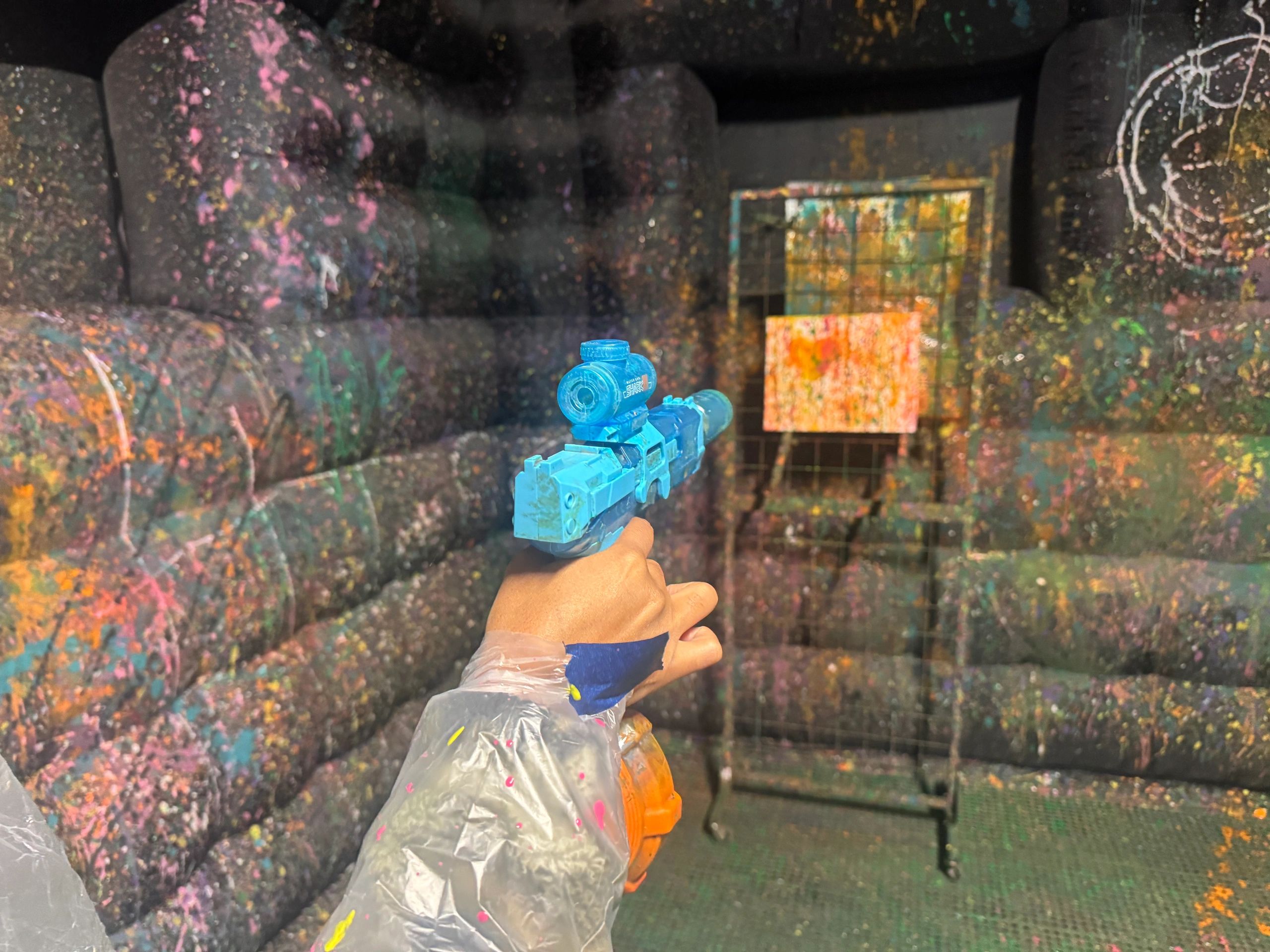 Taking aim with colorful paint