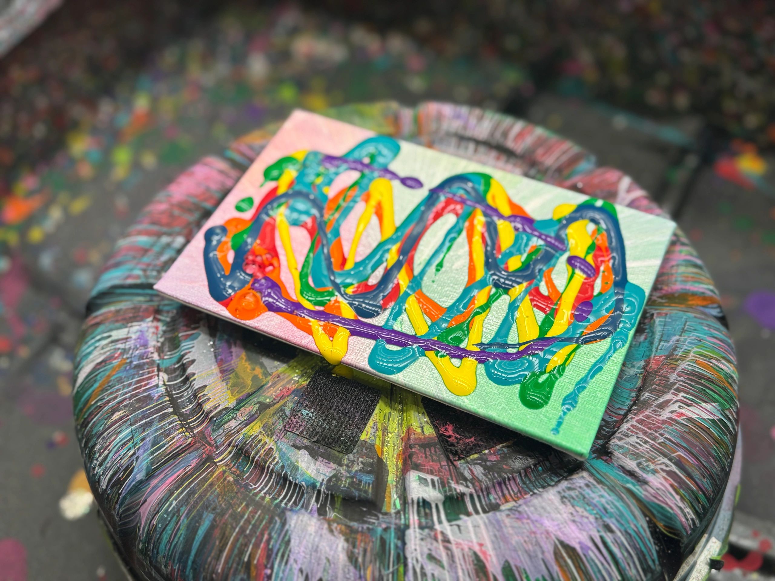 A colorful handmade art project