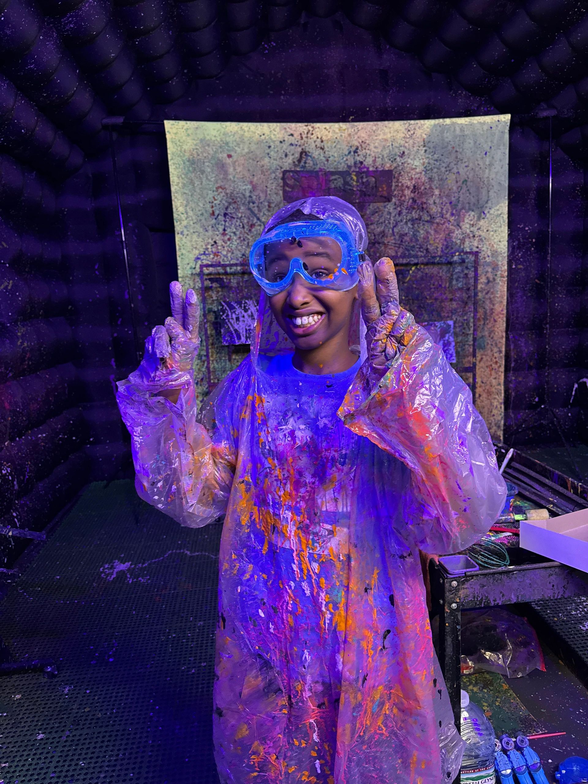 Enjoying the glow-paint experience